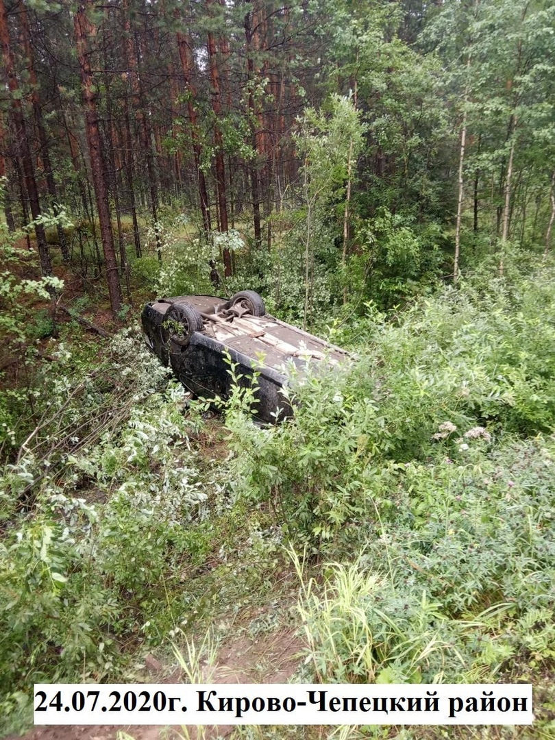 В Чепецком районе BMW вылетел в кювет и перевернулся: четверо пострадали